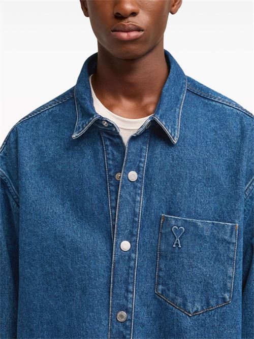 Dark denim shirt AMI PARIS | UJK253DE0025480